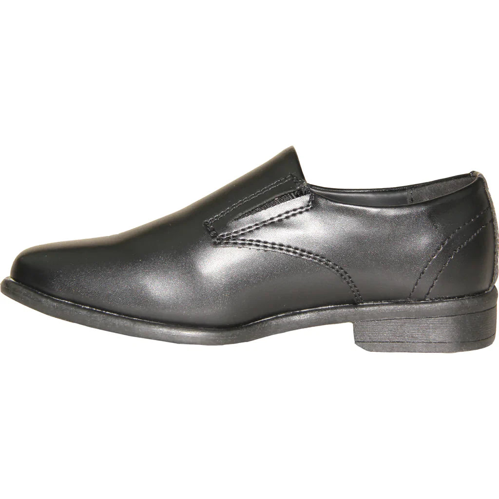 VANGELO Boy TUX-4KID Dress Shoe Formal Tuxedo for Prom, Wedding and School Uniform Black
