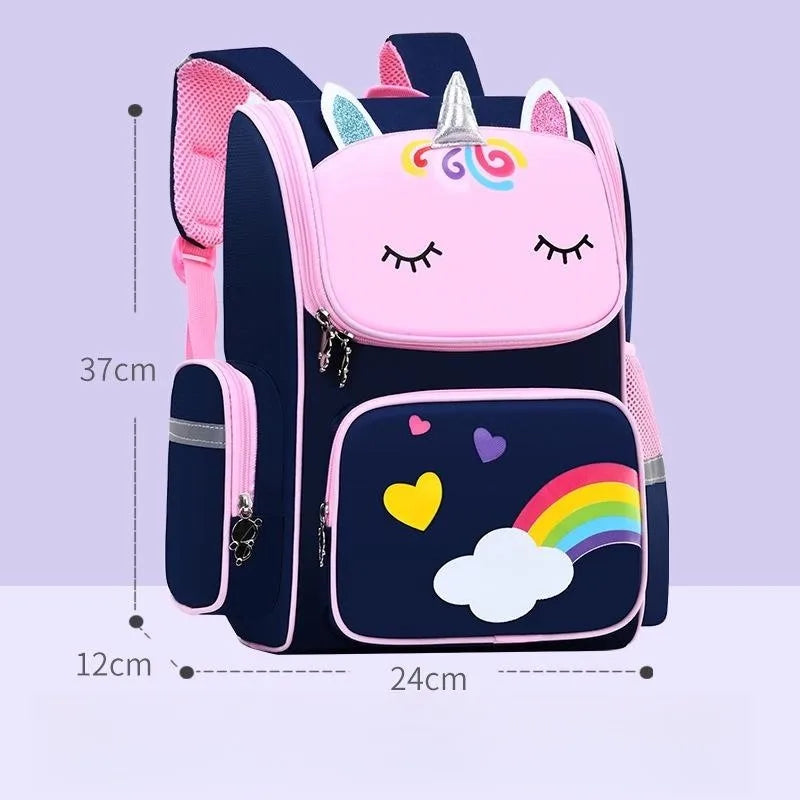 Girl School Backpack With Unicorn Print