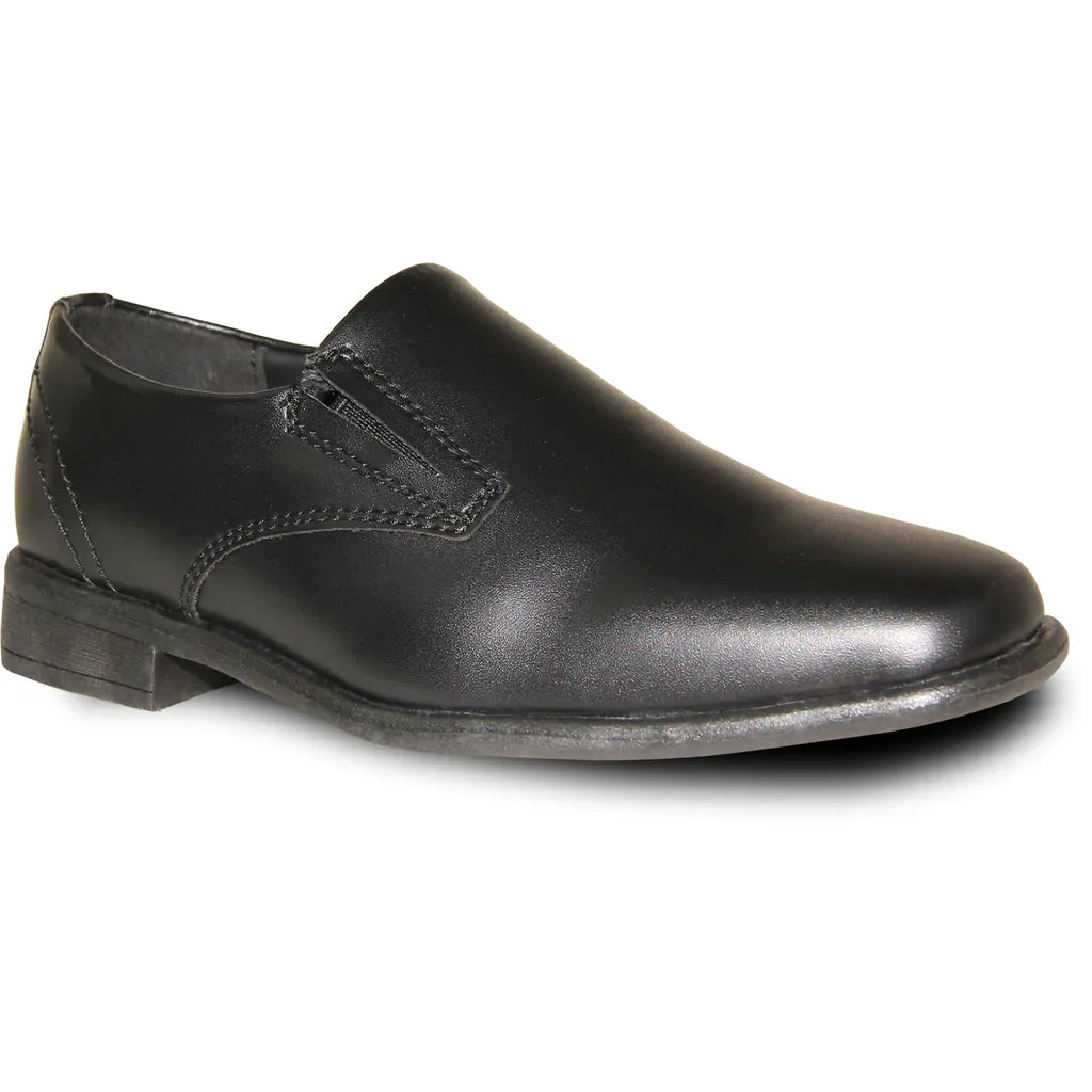 VANGELO Boy TUX-4KID Dress Shoe Formal Tuxedo for Prom, Wedding and School Uniform Black