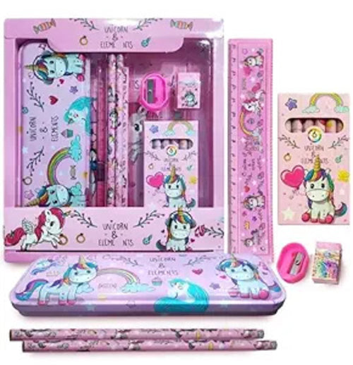 Unicorn-Themed Stationery Set for Kids – 12 Pcs School Kit  - D22